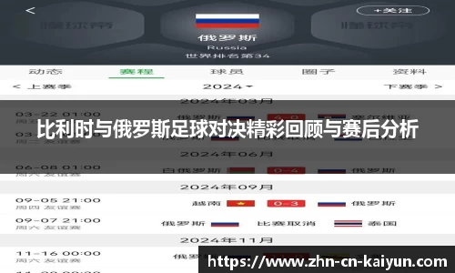 比利时与俄罗斯足球对决精彩回顾与赛后分析
